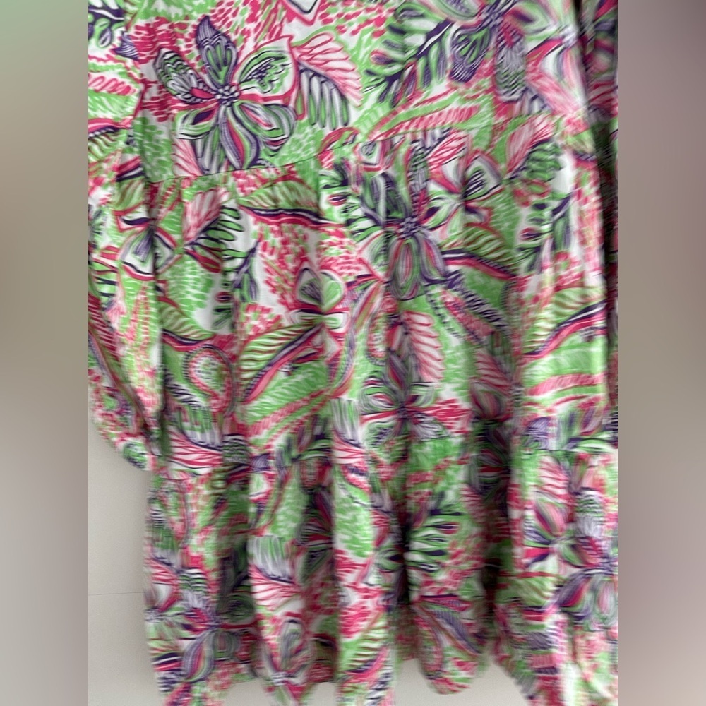 Stella Parker Collection Floral Patterned Dress in Pink and Green Sz Small - Picture 7 of 7